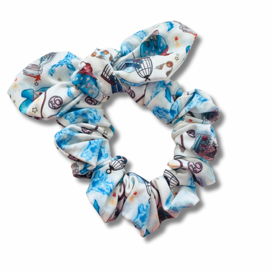 Blue Wizard Bow Scrunchie Sewing Sweethearts