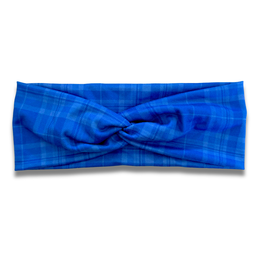 Blue Plaid Sweetheart Headband (or removable tie option) Sewing Sweethearts Sweetheart