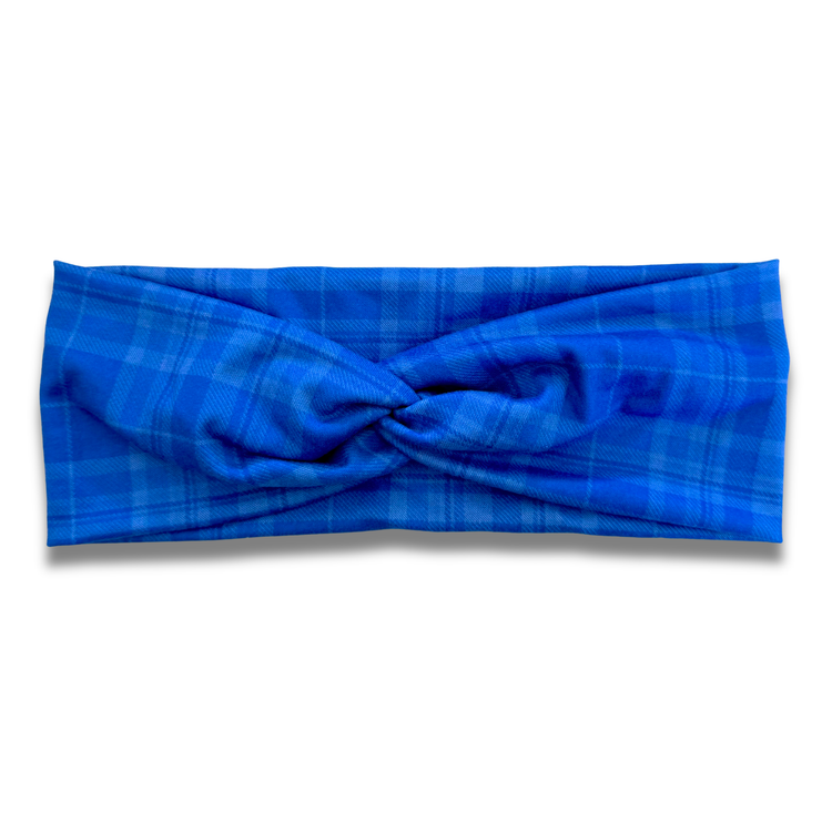 Blue Plaid Sweetheart Headband (or removable tie option) Sewing Sweethearts Sweetheart