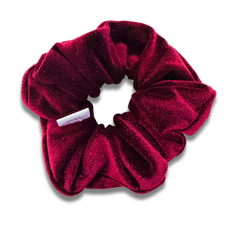 Burgundy Glitter Velvet Scrunchie Sewing Sweethearts