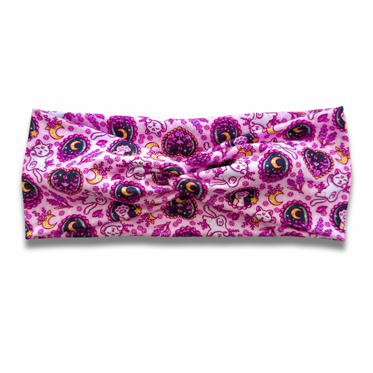 Celestial Cats Sweetheart Headband (or removable tie option) Sewing Sweethearts Sweetheart