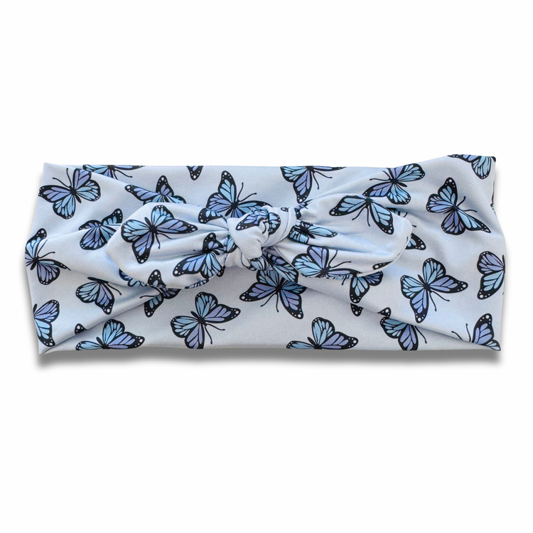 Purple Butterflies Sweetheart Headband (or removable tie option) Sewing Sweethearts Sweetheart with Removable Tie