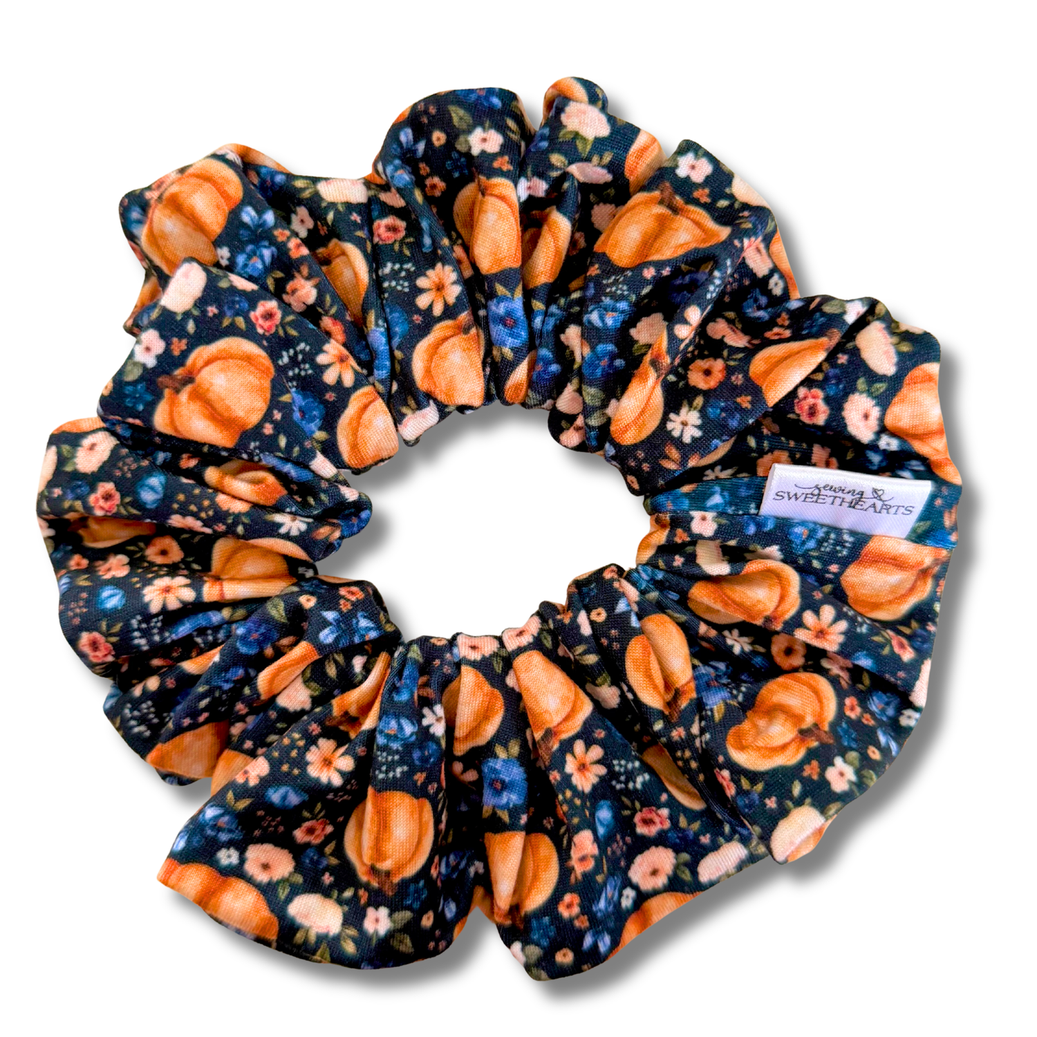 Pumpkin Night Garden Scrunchie Sewing Sweethearts