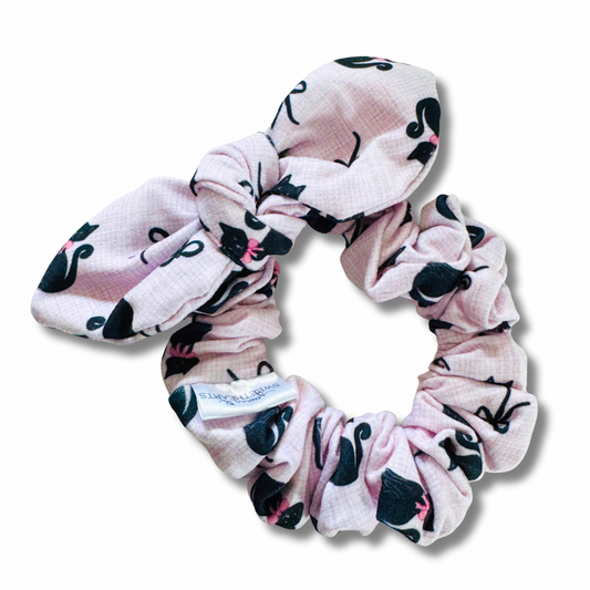 Black Cat Bow Scrunchie Sewing Sweethearts