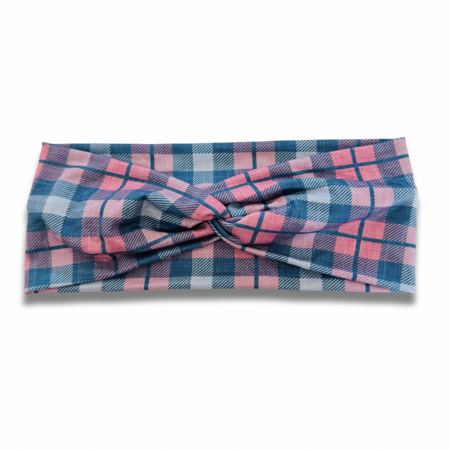 Cozy Blush Plaid Sweetheart Headband (or removable tie option) Sewing Sweethearts Sweetheart