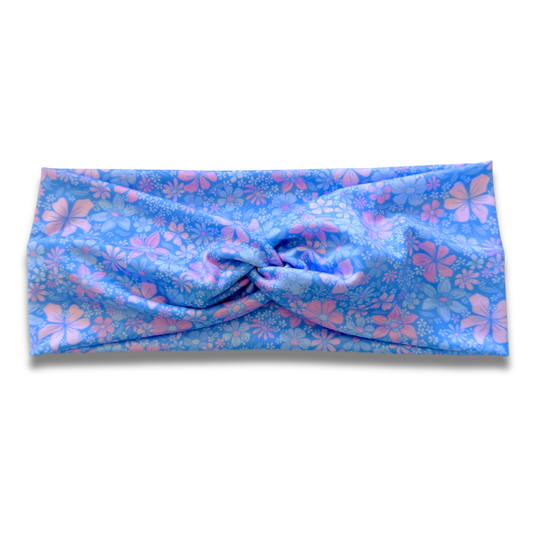 Light Blue Garden Sweetheart Headband (or removable tie option) Sewing Sweethearts Sweetheart