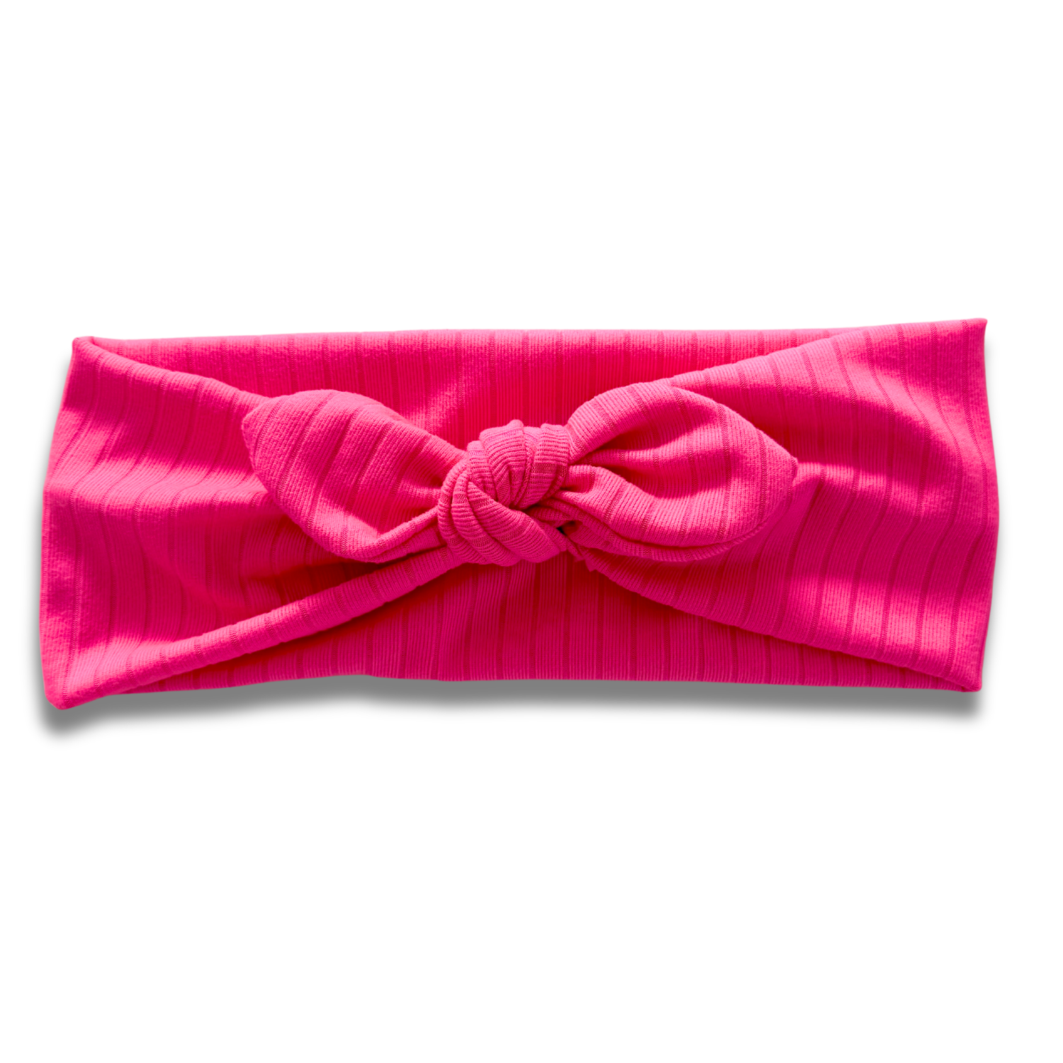 Neon Pink Ribbed Sweetheart Headband (or removable tie option) Sewing Sweethearts Sweetheart with Removable Tie