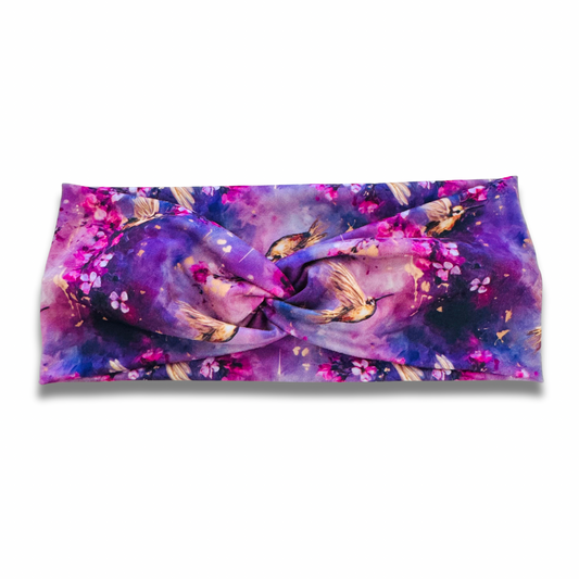 Violet Hummingbird Sweetheart Headband (or removable tie option) Sewing Sweethearts Sweetheart