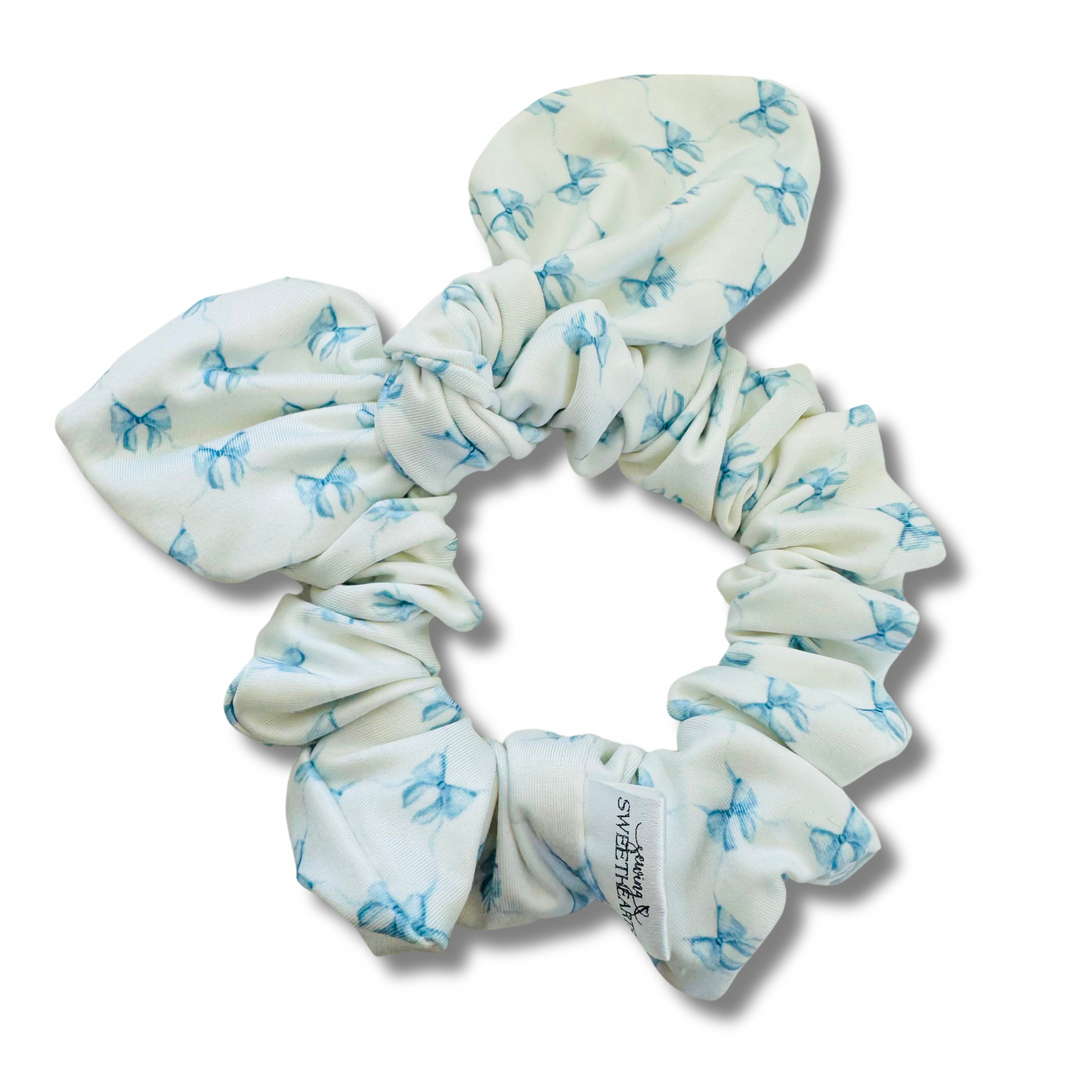 Blue Bows Bow Scrunchie Sewing Sweethearts
