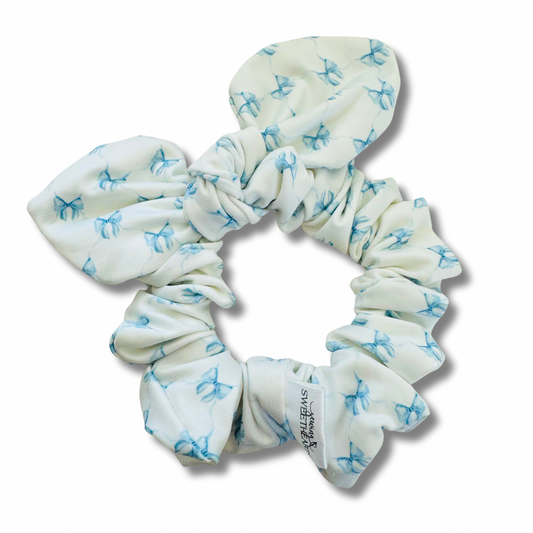 Blue Bows Bow Scrunchie Sewing Sweethearts