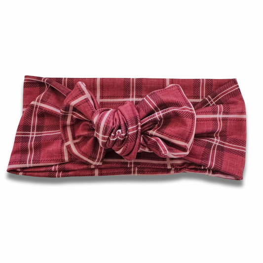 Redwood Plaid Sweetie Headband Sewing Sweethearts