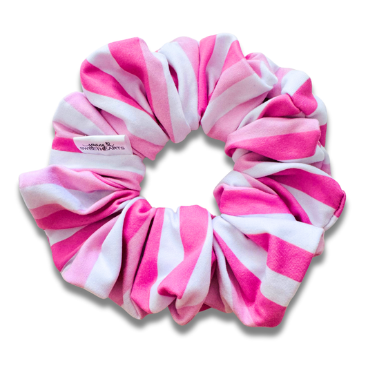 Pink Stripes Scrunchie Sewing Sweethearts