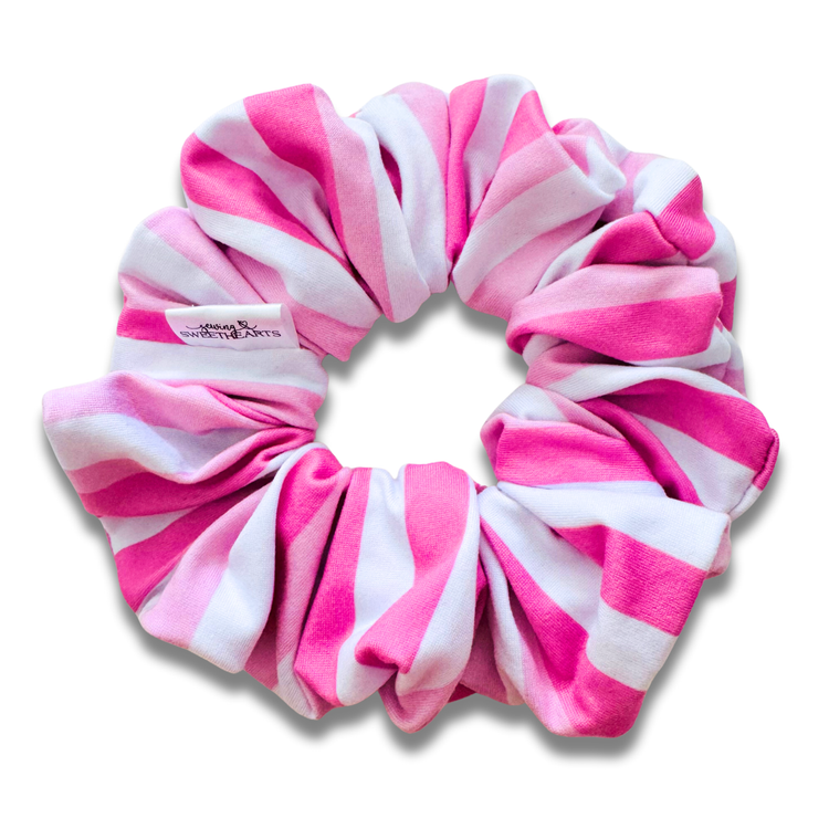 Pink Stripes Scrunchie Sewing Sweethearts