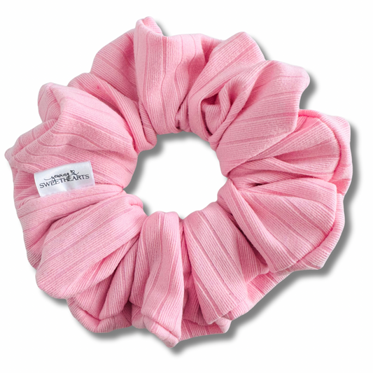 Pink Ribbed Scrunchie Sewing Sweethearts