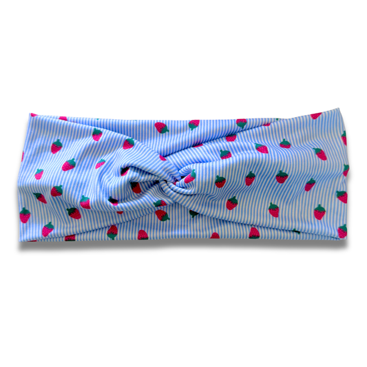 Strawberry Picnic Sweetheart Headband (or removable tie option) Sewing Sweethearts Sweetheart