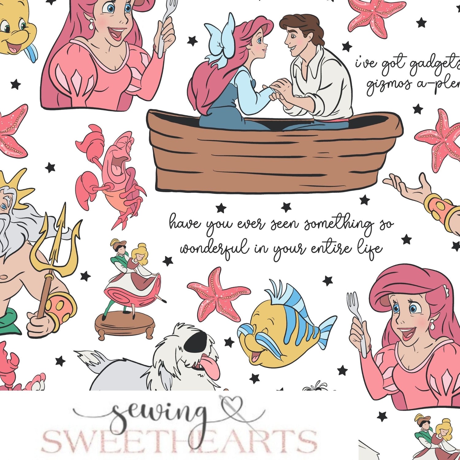 Princess Mermaid 2 Minky Blanket PREORDER (~4 weeks before shipping) Sewing Sweethearts