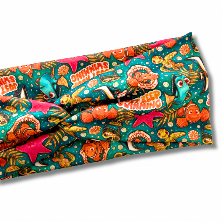 Just Keep Swimming Sweetheart Headband (or removable tie option) Sewing Sweethearts