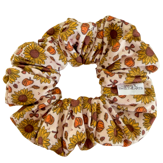 Pumpkins & Sunflowers Scrunchie Sewing Sweethearts