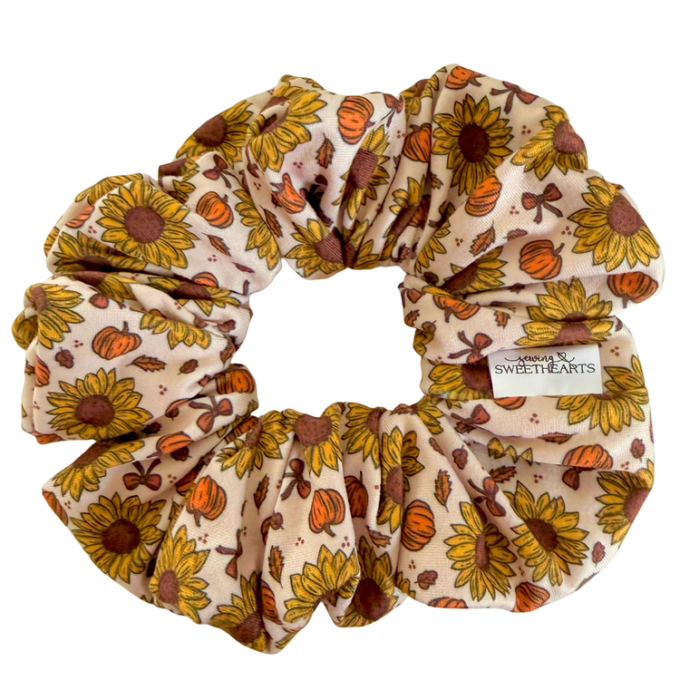 Pumpkins & Sunflowers Scrunchie Sewing Sweethearts