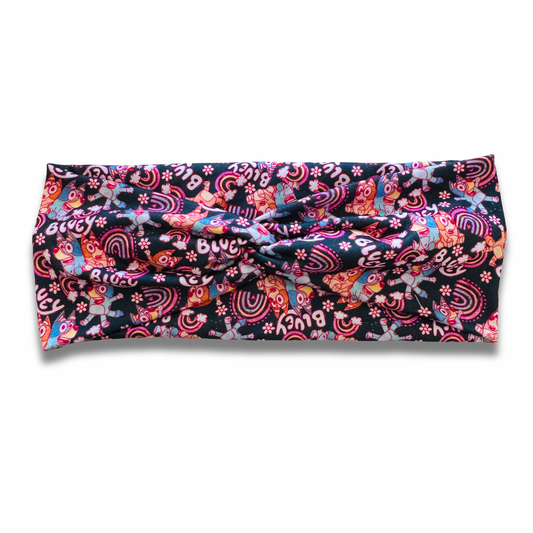 Blue Dog Rainbows Sweetheart Headband (or removable tie option)e Sewing Sweethearts Sweetheart