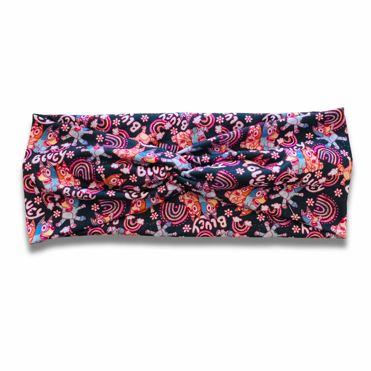 Blue Dog Rainbows Sweetheart Headband (or removable tie option) Sewing Sweethearts Sweetheart
