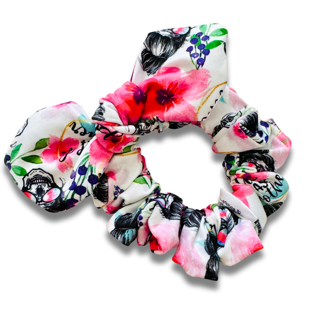 Tired As A Mother Bow Scrunchie  Sewing Sweethearts   