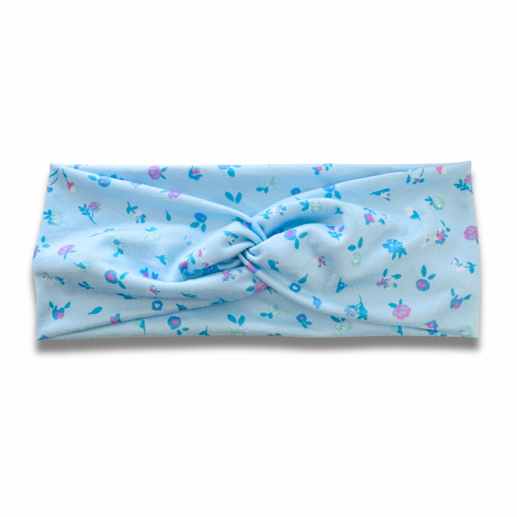 Baby Blue Blooms Sweetheart Headband (or removable tie option) Sewing Sweethearts Sweetheart
