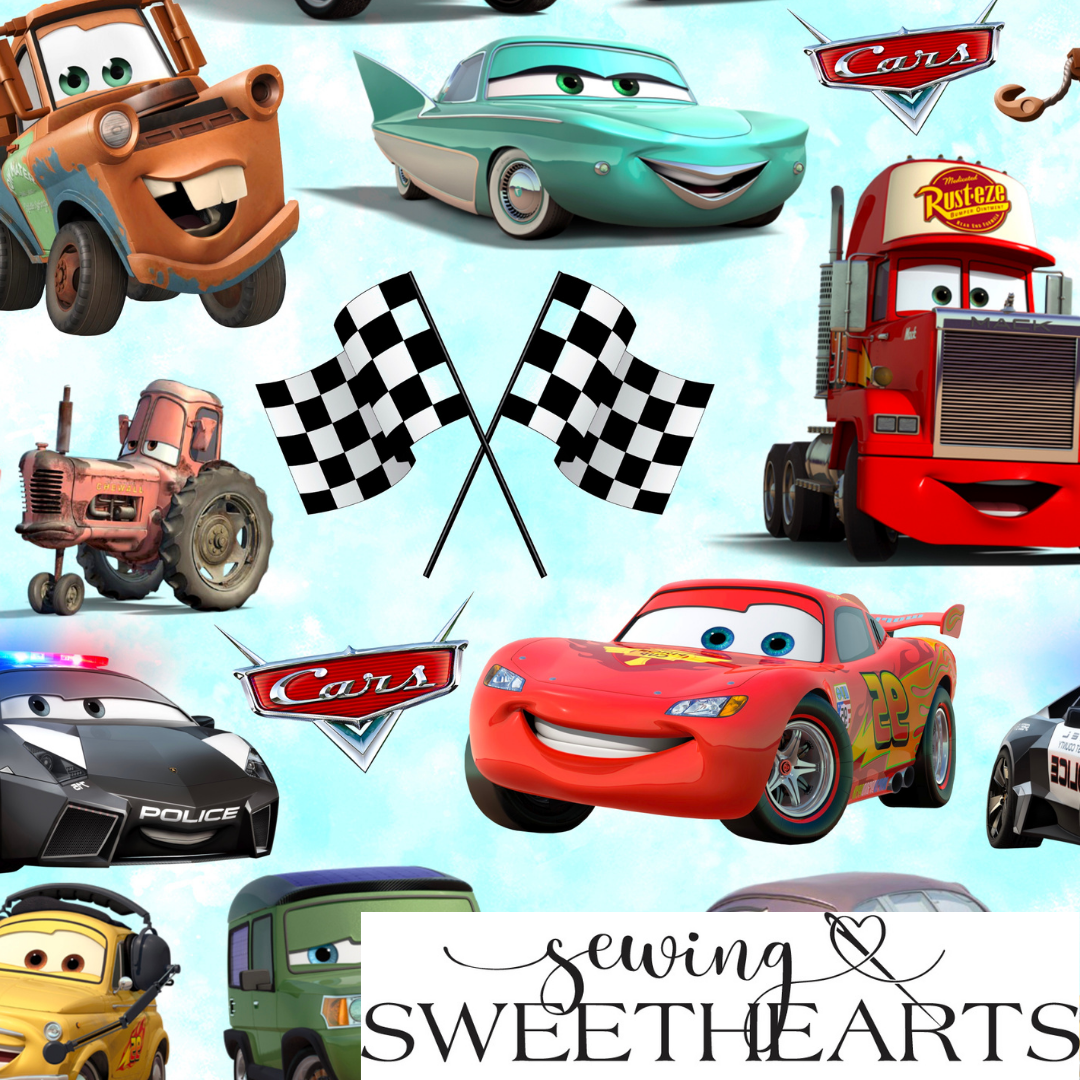 Fast Cars Minky Blanket PREORDER (~4 weeks before shipping)  Sewing Sweethearts   