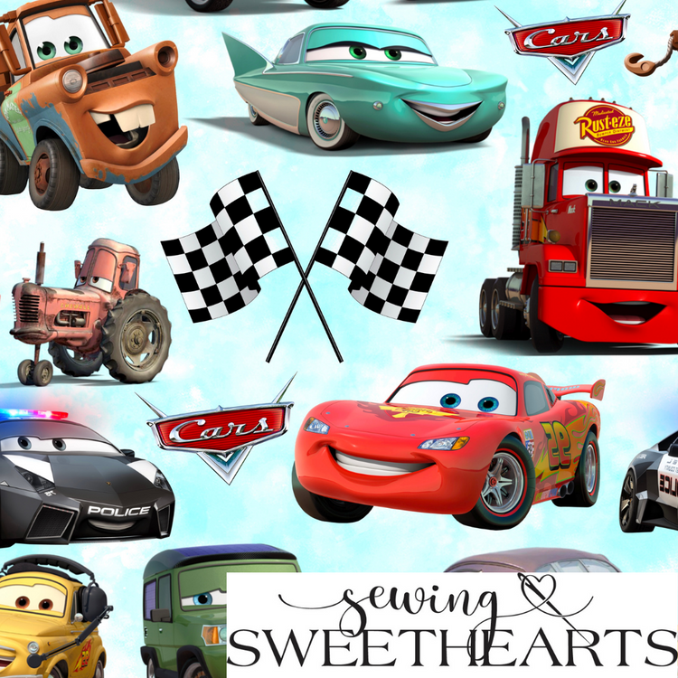 Fast Cars Minky Blanket PREORDER (~4 weeks before shipping)  Sewing Sweethearts   