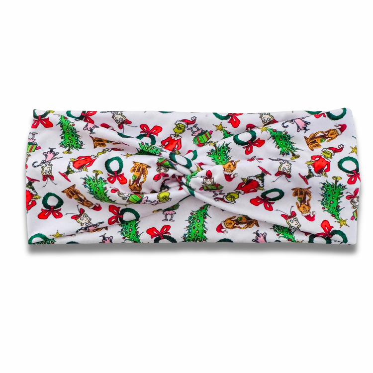 Grinchy Who Crew Sweetheart Headband (or removable tie option) Sewing Sweethearts Sweetheart