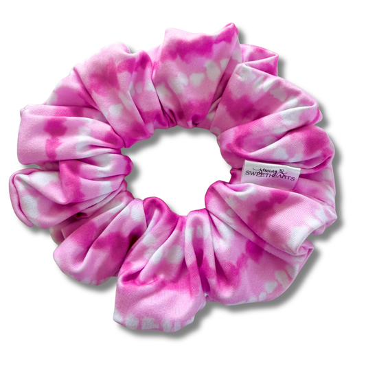 Pink Tie Dye Stripe Scrunchie Sewing Sweethearts