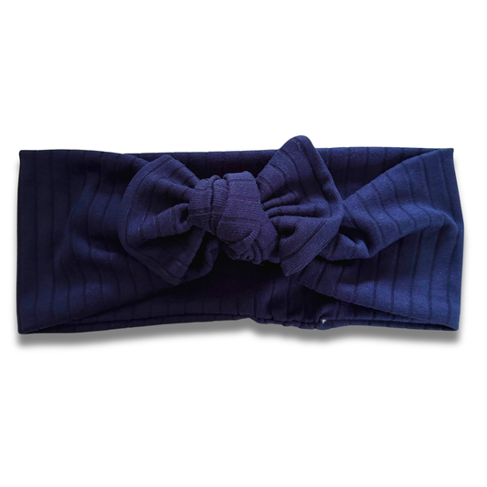 Navy Ribbed Sweetie Headband Sewing Sweethearts