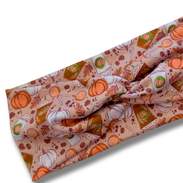 Pumpkin Coffee Sweetheart Headband (or removable tie option) Sewing Sweethearts