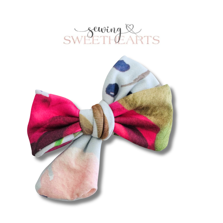 Floral Strokes Bow Sewing Sweethearts