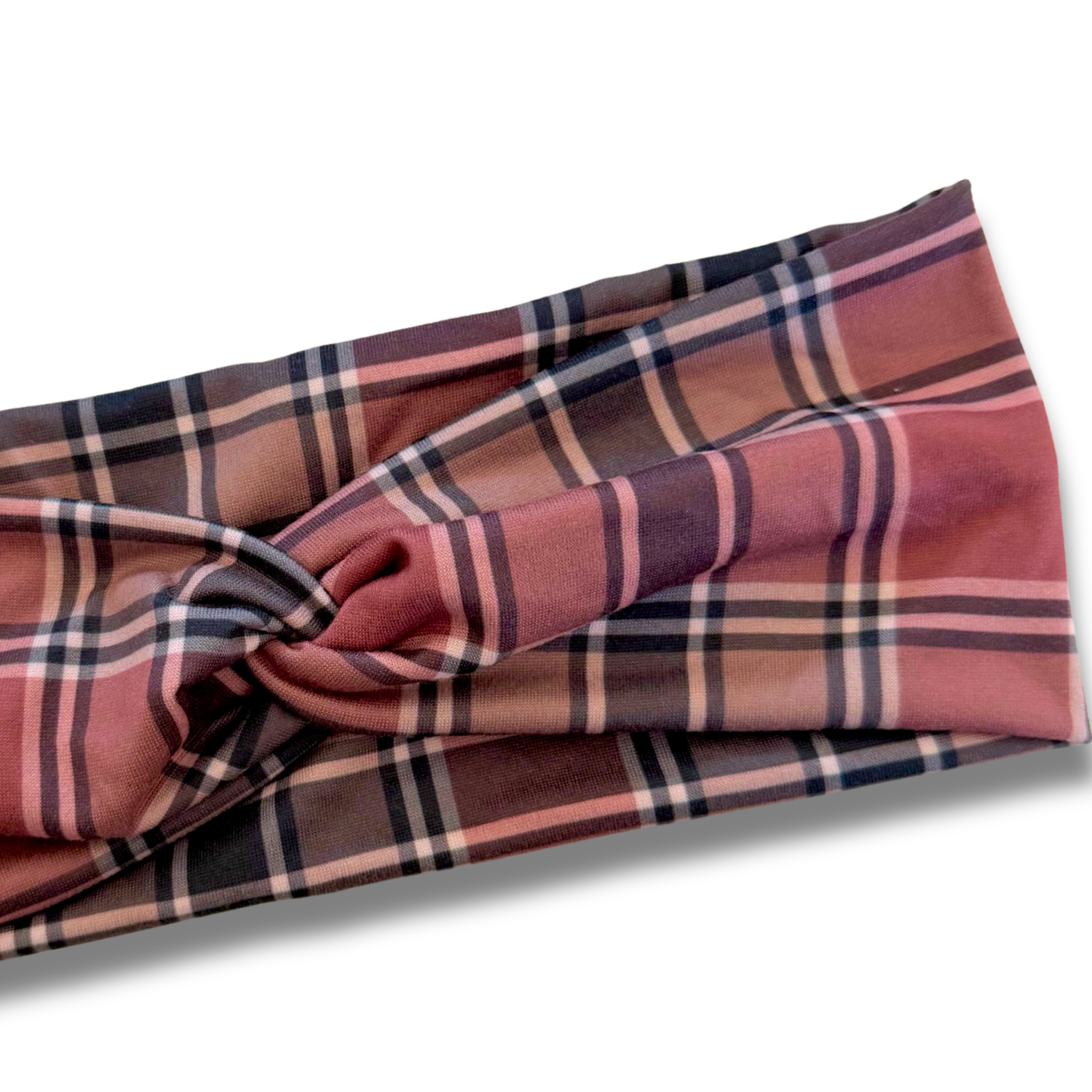 Mocha Plaid Sweetheart Headband (or removable tie option) Sewing Sweethearts