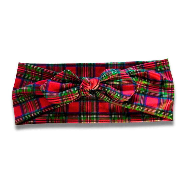 Fireplace Plaid Sweetheart Headband (or removable tie option) Sewing Sweethearts Sweetheart with Removable Tie