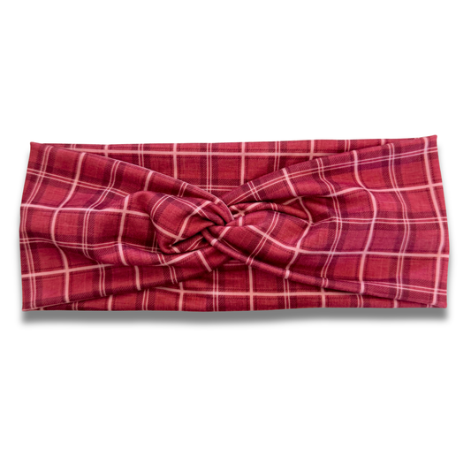 Redwood Plaid Sweetheart Headband (or removable tie option) Sewing Sweethearts Sweetheart