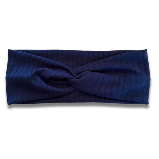 Navy Ribbed Sweetheart Headband (or removable tie option) Sewing Sweethearts Sweetheart