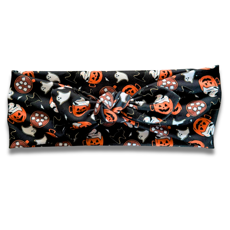 Spooky Coffee & Treats Sweetheart Headband (or removable tie option) Sewing Sweethearts Sweetheart with Removable Tie