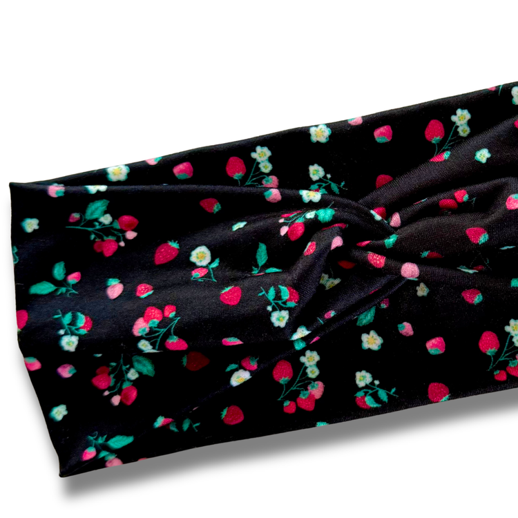 Strawberry Garden Sweetheart Headband (or removable tie option) Sewing Sweethearts