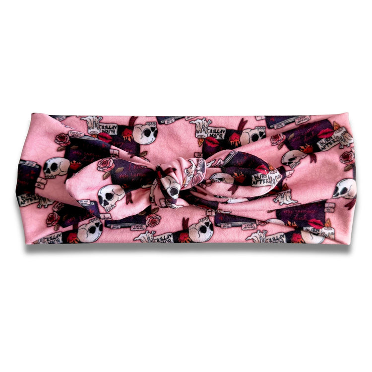 I Like My Romance Dark Sweetheart Headband (or removable tie option) Sewing Sweethearts Sweetheart with Removable Tie
