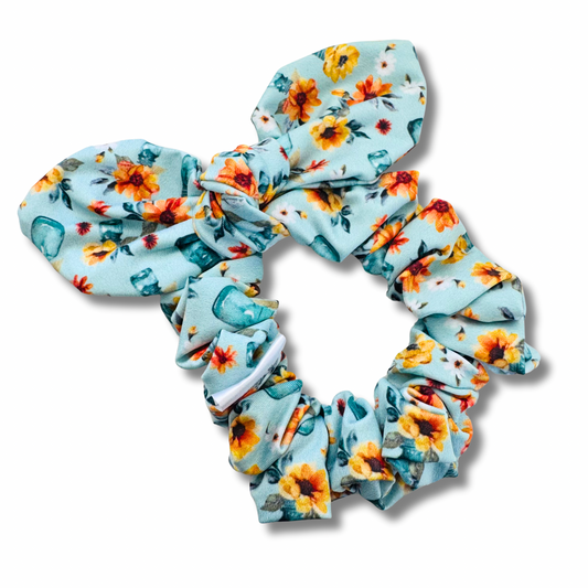 Sunflower Mason Jars Bow Scrunchie Sewing Sweethearts
