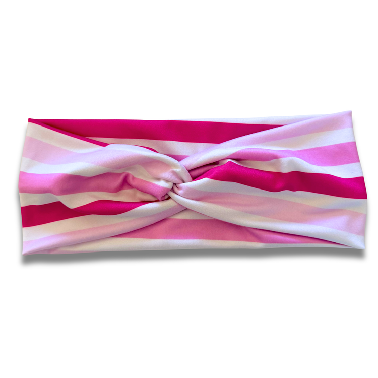 Fuchsia Stripes Sweetheart Headband (or removable tie option) Sewing Sweethearts Sweetheart