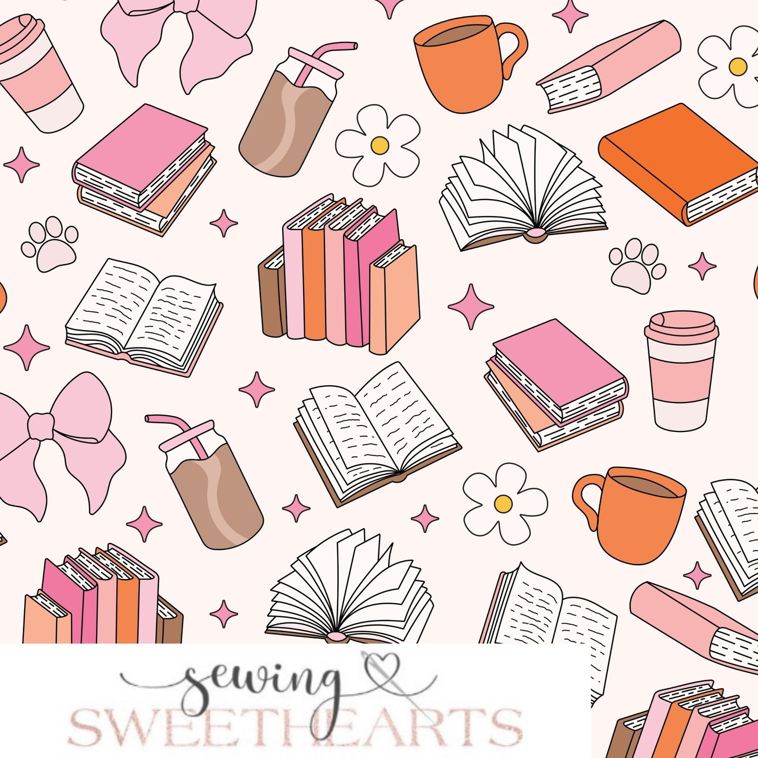 Books & Coffee Minky Blanket PREORDER (~4 weeks before shipping) Sewing Sweethearts