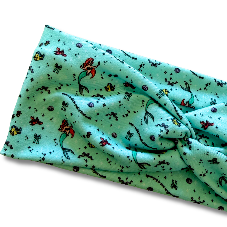 Mermaid Princess (2) Sweetheart Headband (or removable tie option) Sewing Sweethearts