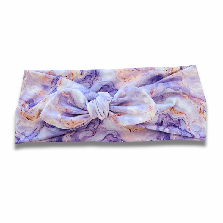 Purple Marble Sweetheart Headband (or removable tie option) Sewing Sweethearts Sweetheart with Removable Tie