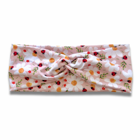 Daisies & Ladybugs Sweetheart Headband (or removable tie option) Sewing Sweethearts Sweetheart