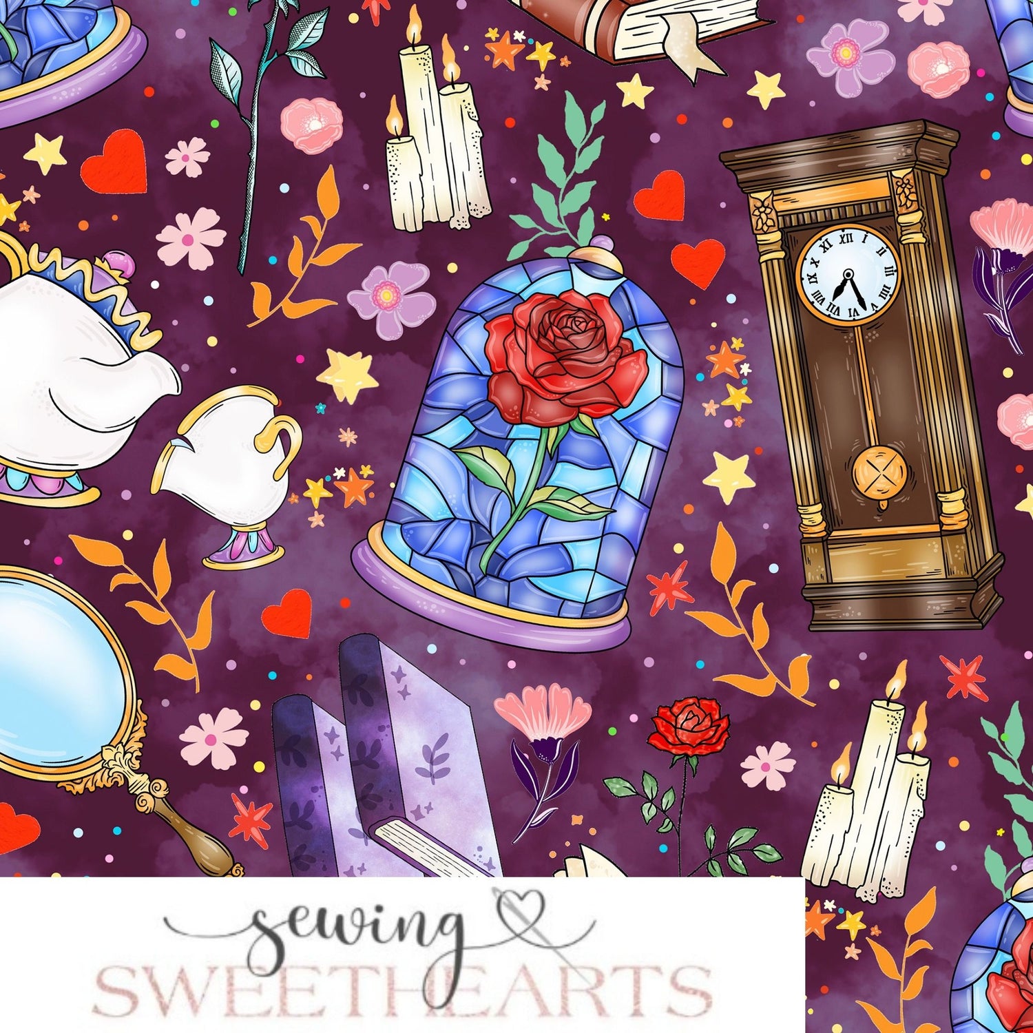 Princess Beauty Library Minky Blanket PREORDER (~4 weeks before shipping) Sewing Sweethearts