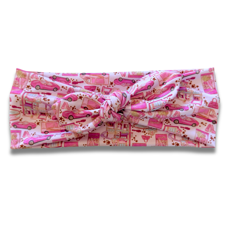 Pink Doll Sweetheart Headband (or removable tie option) Sewing Sweethearts Sweetheart with Removable Tie