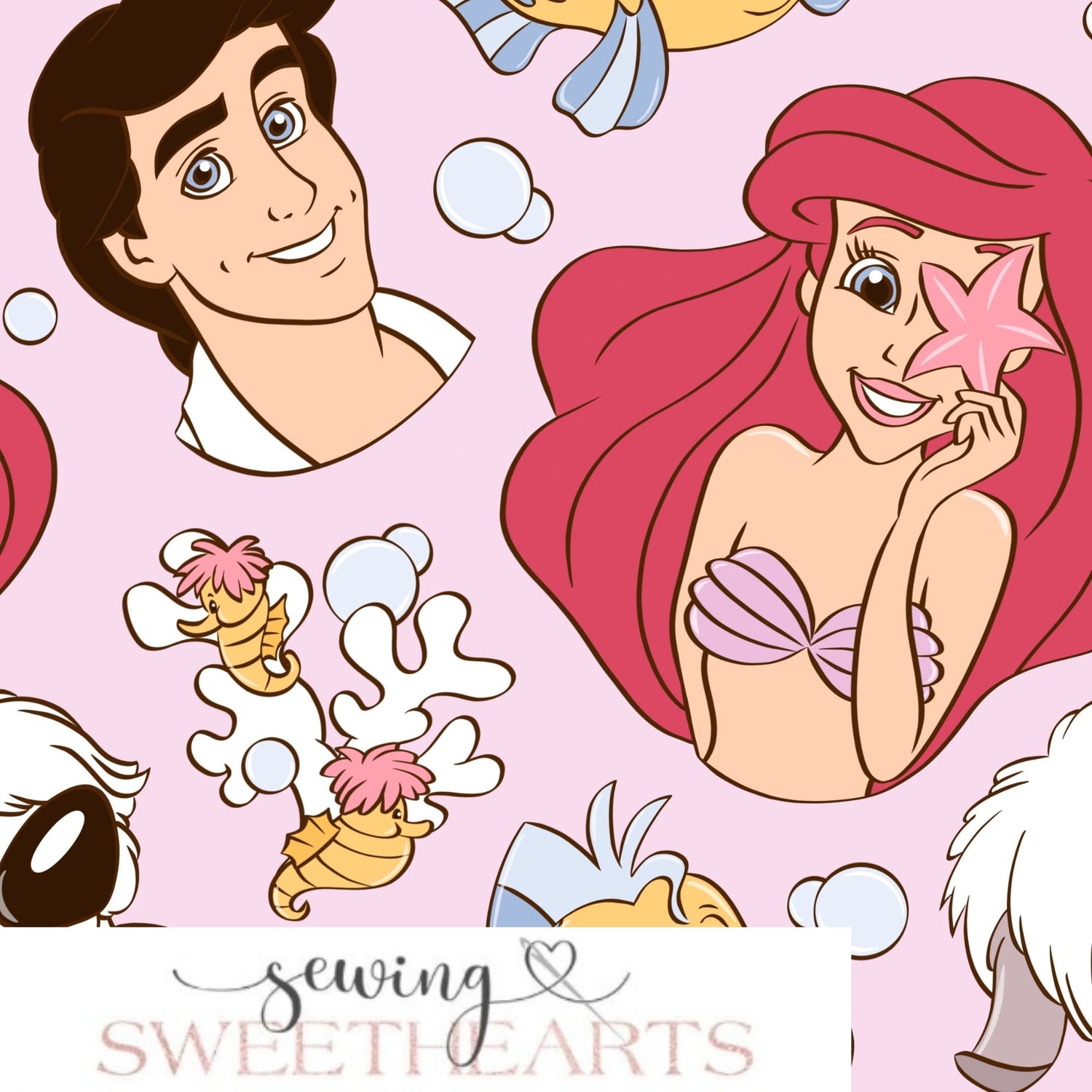 Princess Mermaid Minky Blanket PREORDER (~4 weeks before shipping) Sewing Sweethearts